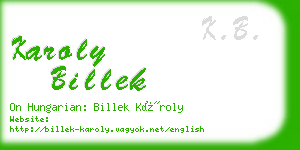 karoly billek business card